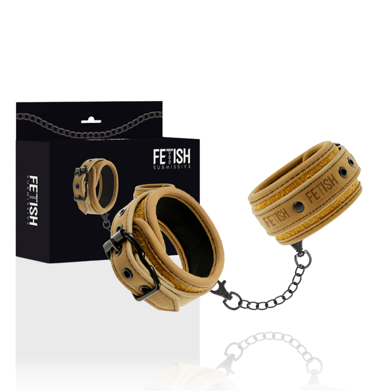 Manette in pelle vegana con fodera in neoprene di Fetish Submissive Origin, immagine 2