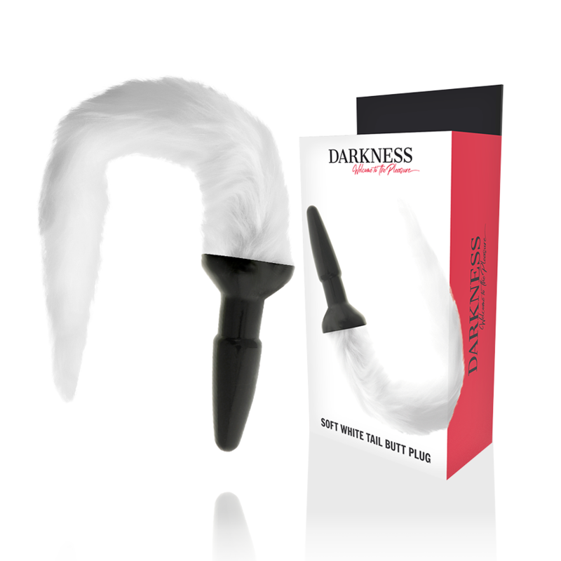 Plug anale in silicone con coda bianca di Darkness