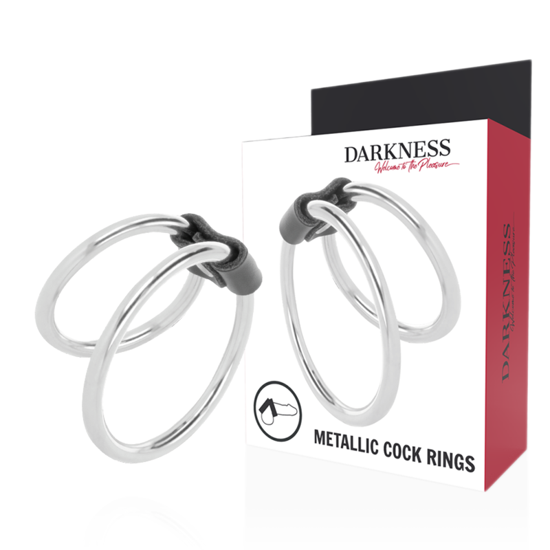 Anello per pene doppio in metallo di Darkness
