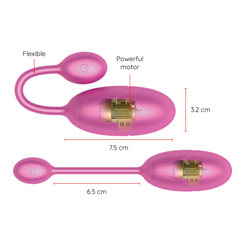 Uovo vibrante Tokyo rosa 7,5 x 3,2 cm APP gratuita di Oninder, immagine 3