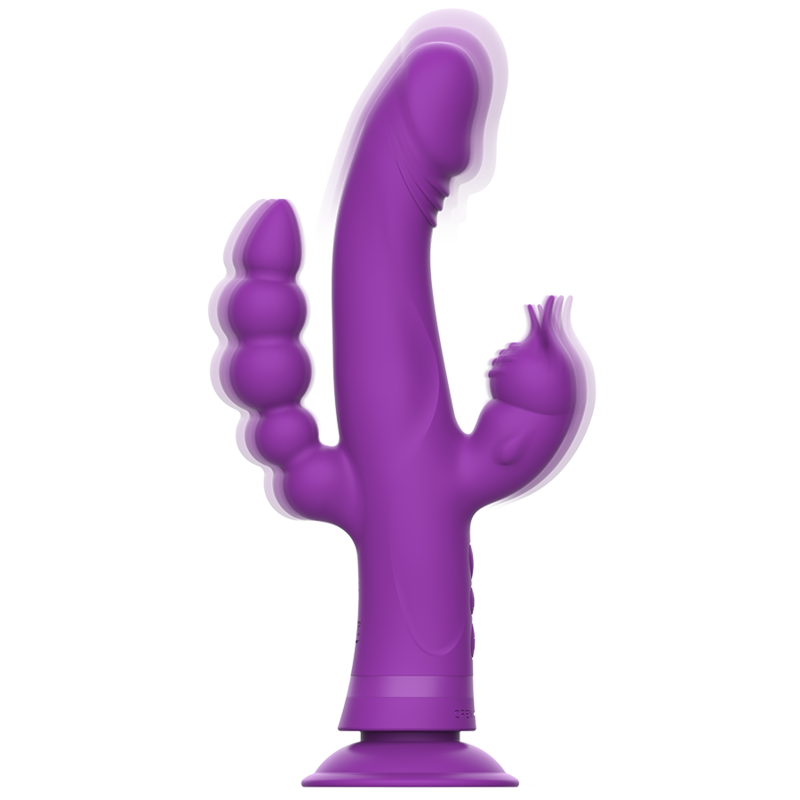 Vibratore in silicone Casanova rabbit triplo motore viola di Intense, immagine 2