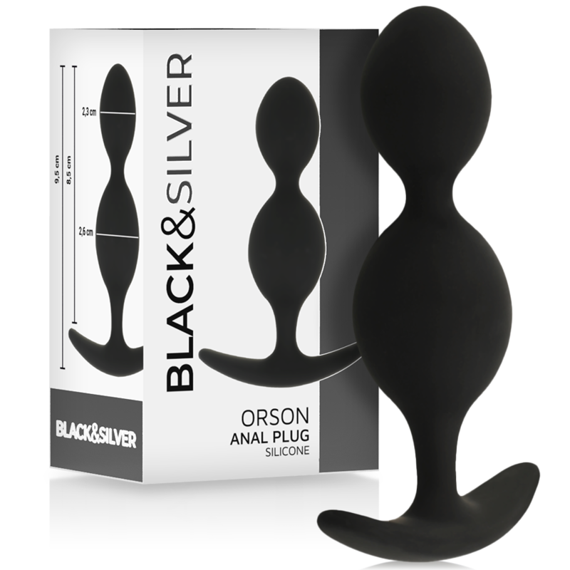 Plug in silicone Orson 2 onde anal 9 cm di Black&silver