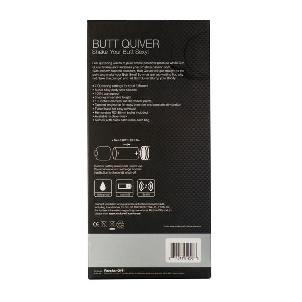 Stimolatore butt Quiver P-point 7 velocità nero di Rocks-Off, immagine 3
