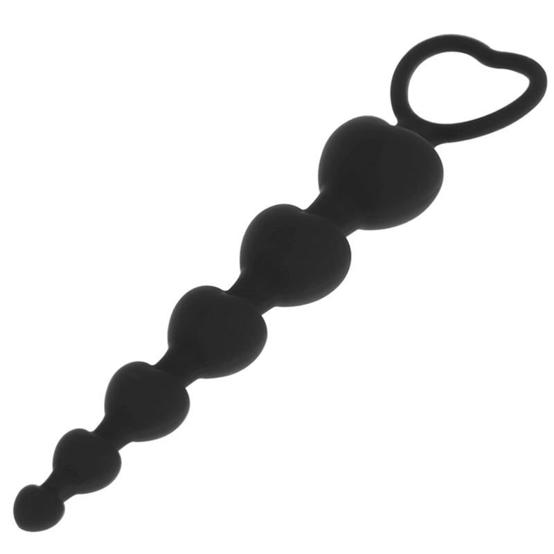 Sex toy anale Mila catena di cuori 18 cm di Black&silver, immagine 2
