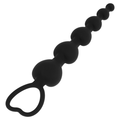Sex toy anale Mila catena di cuori 18 cm di Black&silver, immagine 4