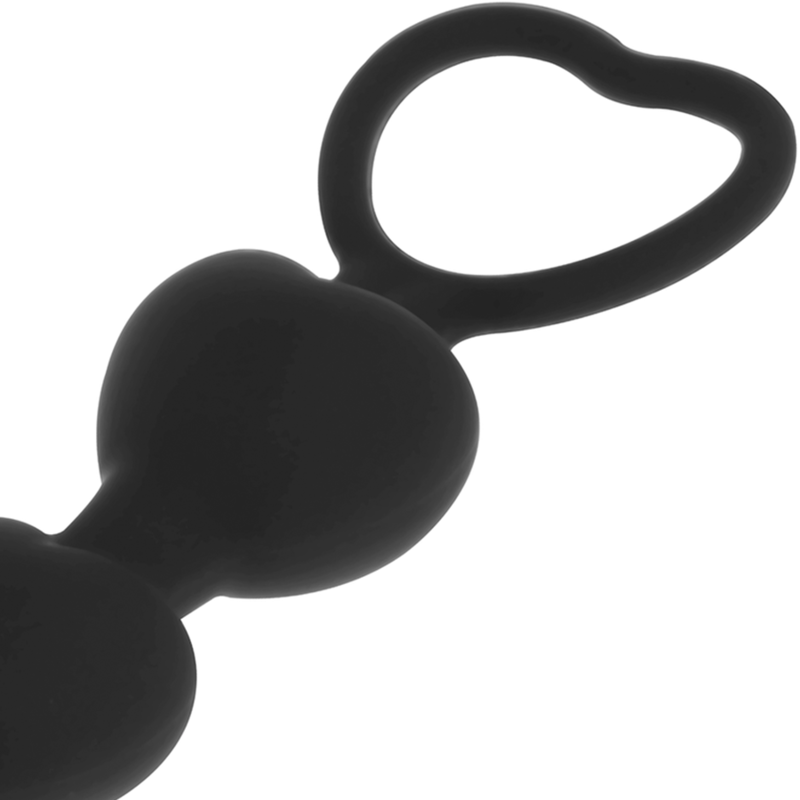 Sex toy anale Mila catena di cuori 18 cm di Black&silver, immagine 3