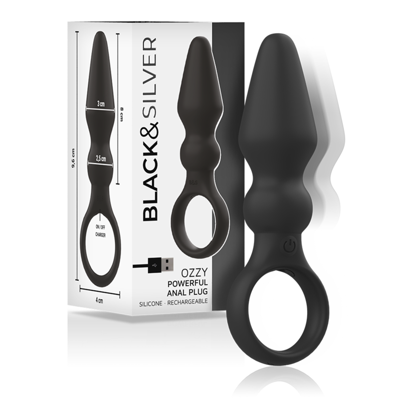 Plug anale in silicone Potente Ozzy di Black&silver