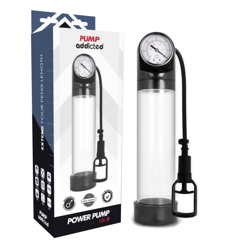 Pompa per pene Rx9 trasparente di Pump Addicted