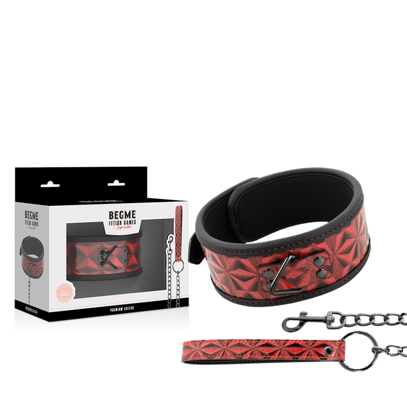 Collare in pelle vegana premium red edition con fodera in neoprene di Begme, immagine 2