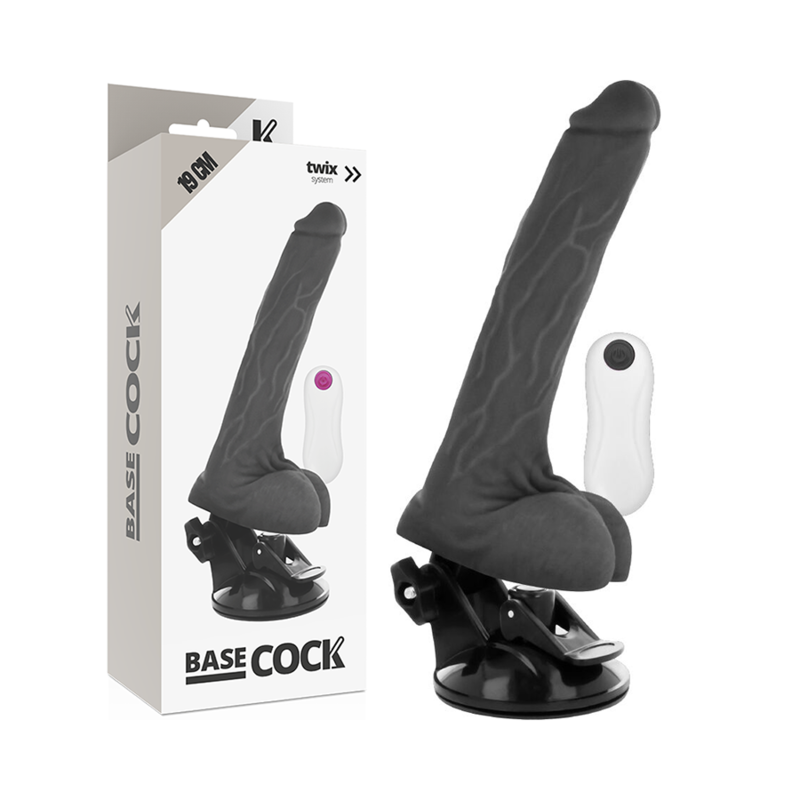 Vibratore realistico telecomando nero 19 cm Ø 4 cm