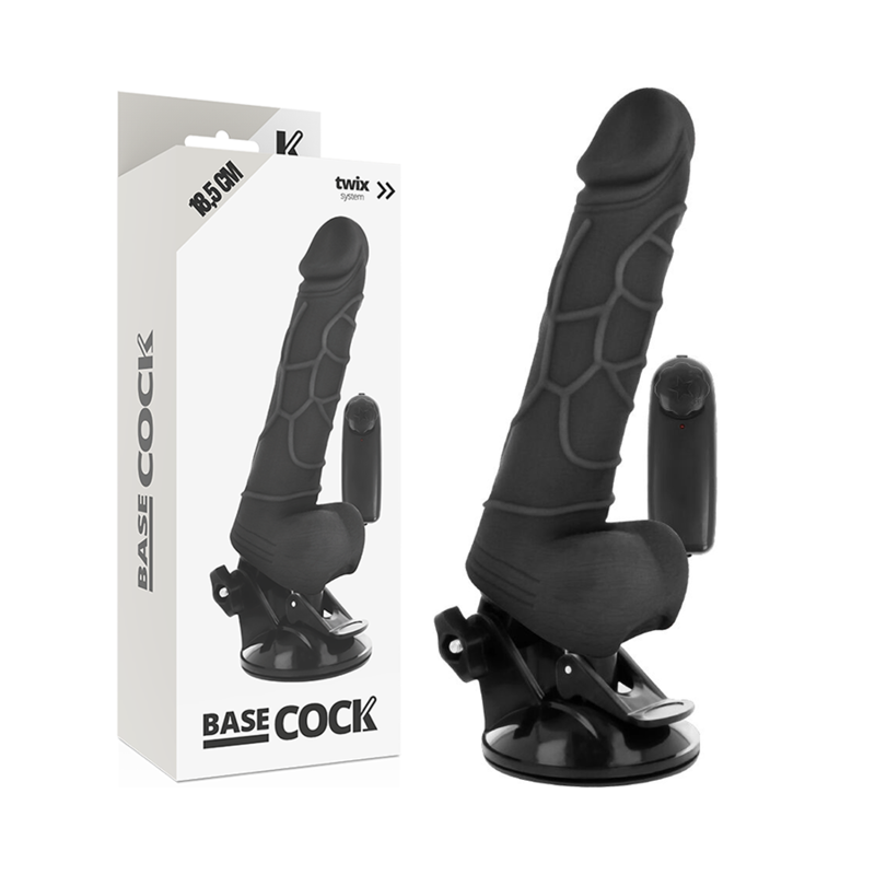 Vibratore realistico telecomando nero 18.5 cm Ø 4cm