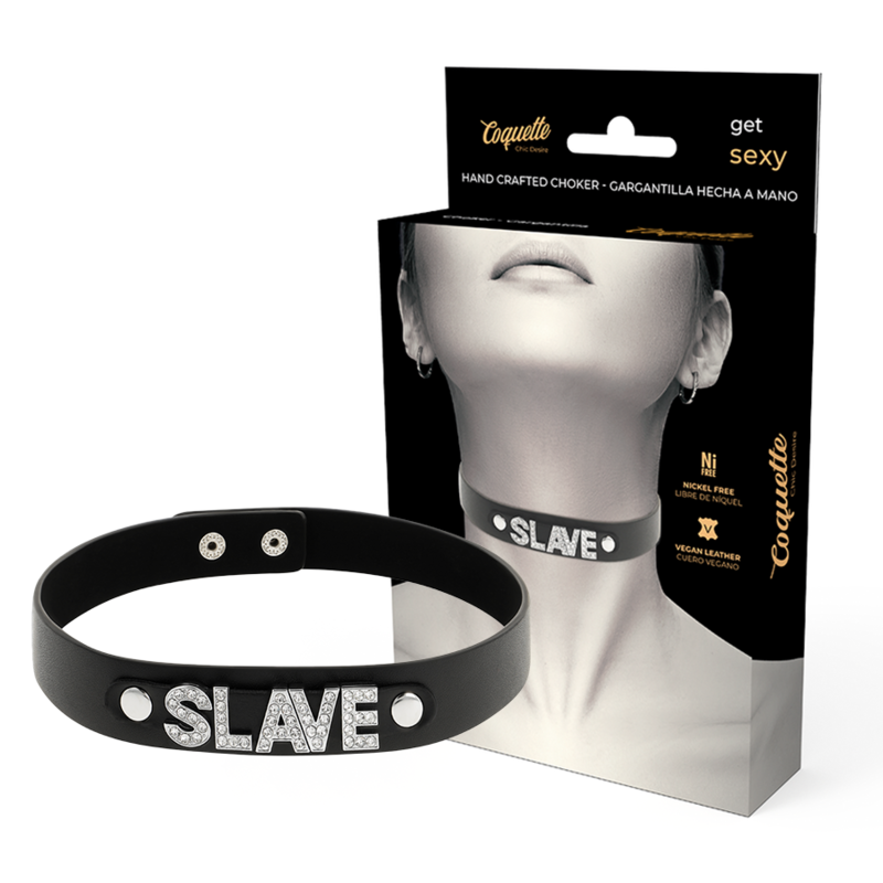 Accessorio sexy girocollo in pelle vegana Schiava di Coquette Chic Desire