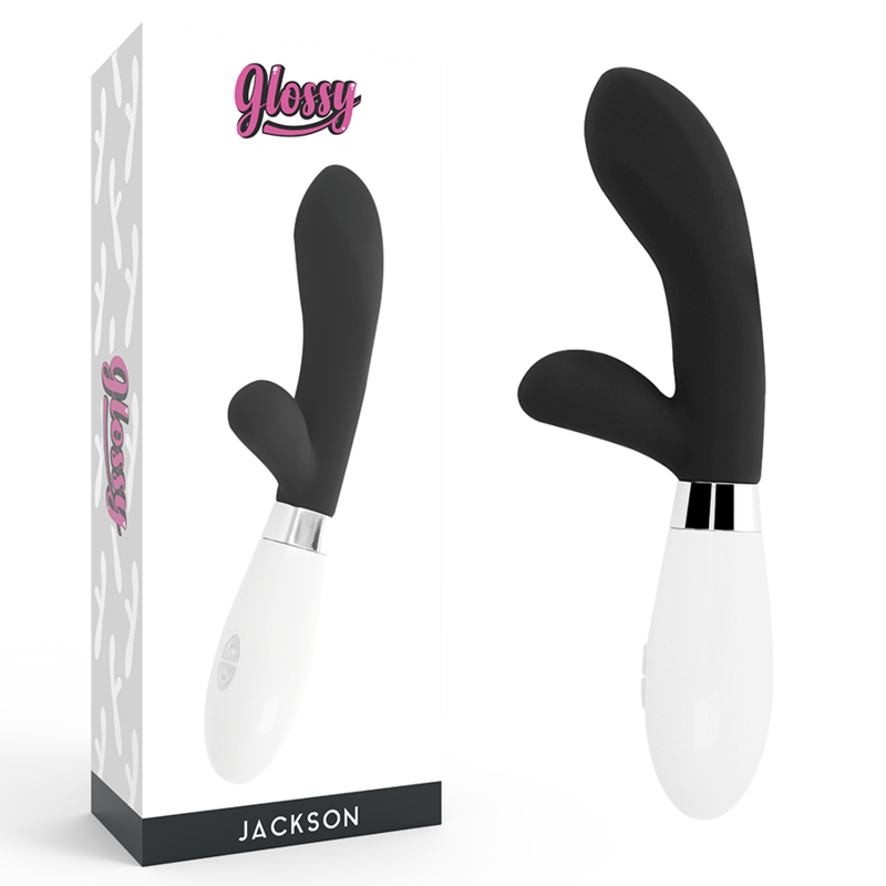 Vibratore rabbit Jackson nero di Glossy
