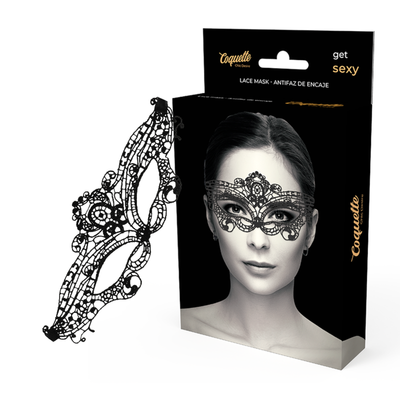 Maschera in fine pizzo nero di Coquette Chic Desire