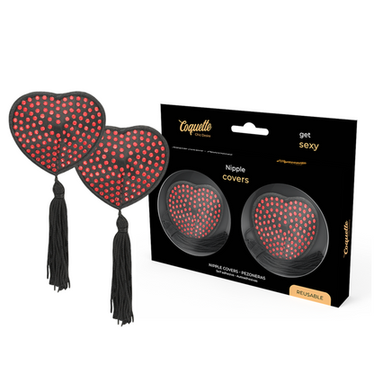 Copri capezzoli cuore nero / rosso di Coquette Chic Desire