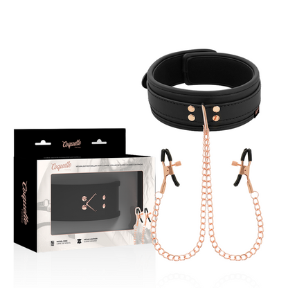 Collana con pinza per capezzoli fantasia con fodera in neoprene di Coquette Chic Desire