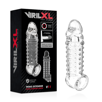 Estensione e guaina per pene V11 trasparente di Virilxl, immagine 2