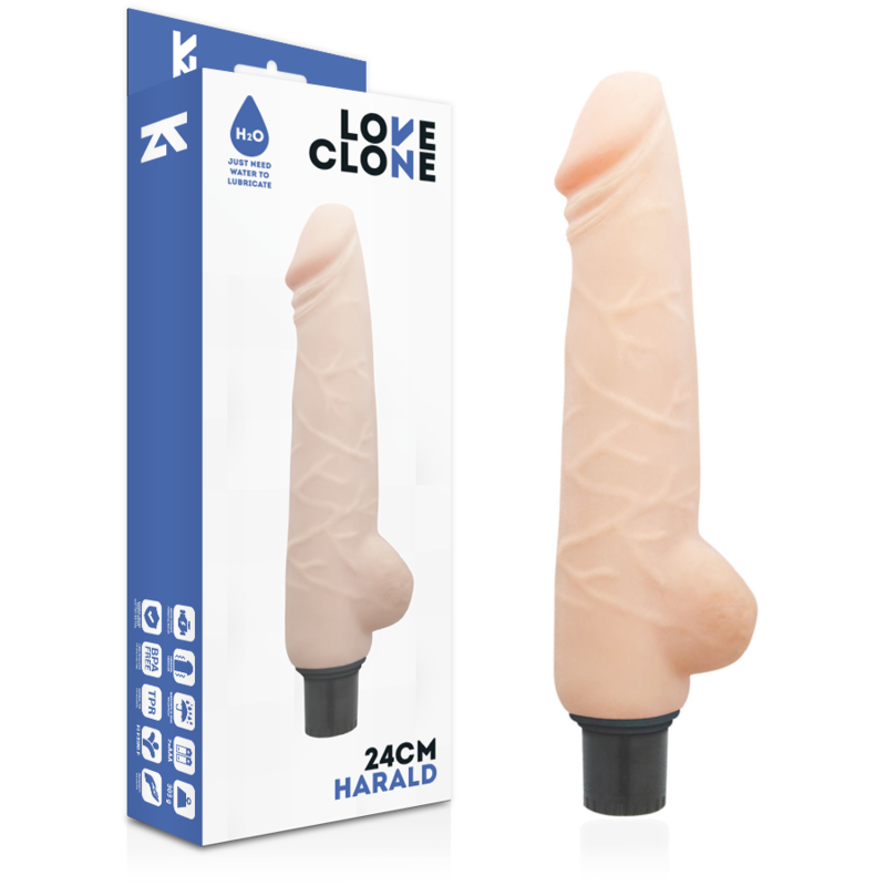 Vibratore Harald autolubrificante 24 cm Ø 4 cm di Loveclone