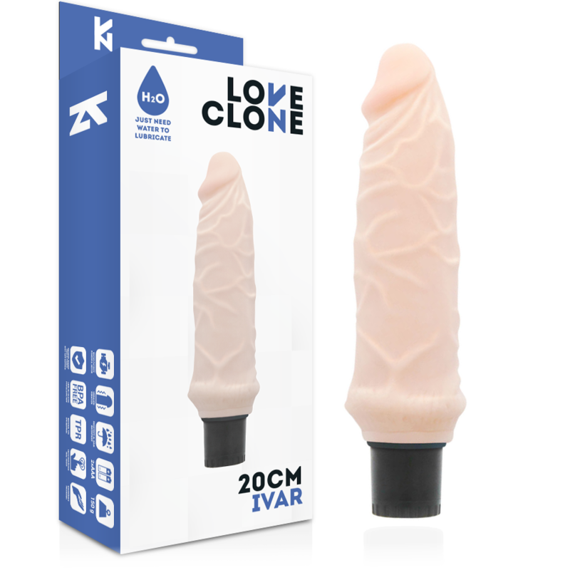 Vibratore Ivar autolubrificante 20 cm Ø 3.7 cm di Loveclone