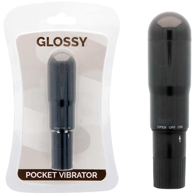 Vibratore tascabile nero di Glossy