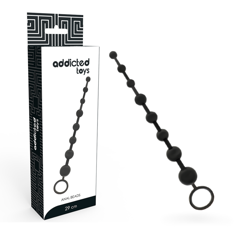 Sex toy anale perline 29 cm nero di Addicted Toys
