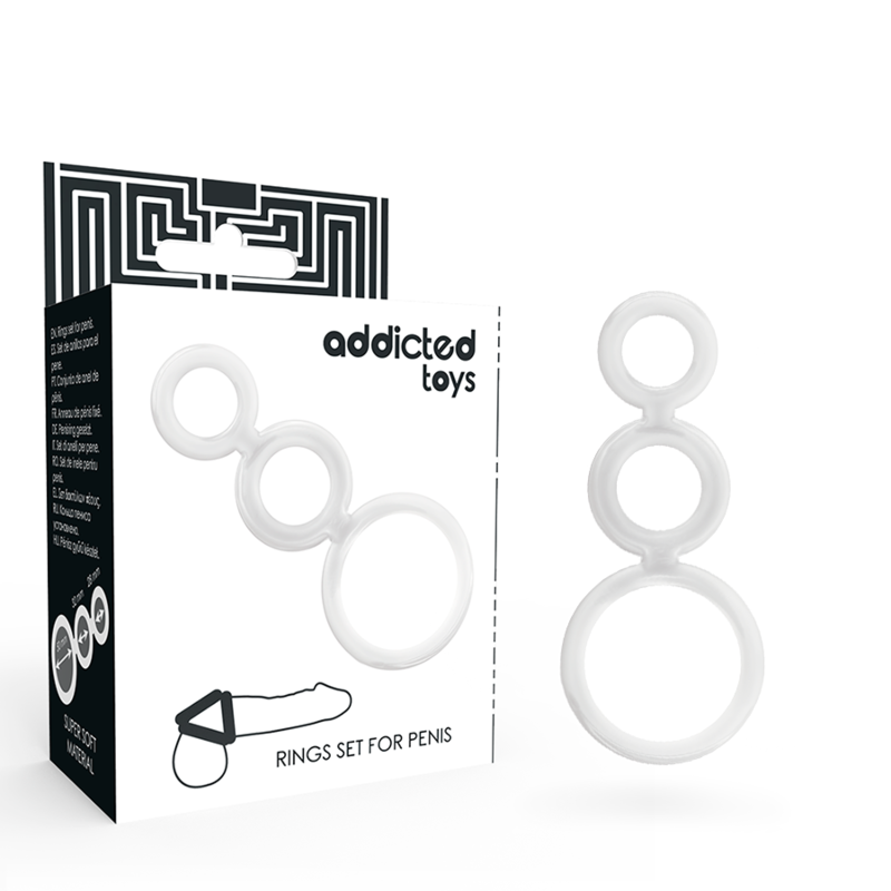 Set di anelli per pene trasparente di Addicted Toys
