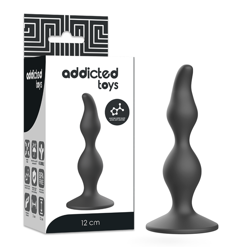 Plug sessuale anale 12 cm nero di Addicted Toys