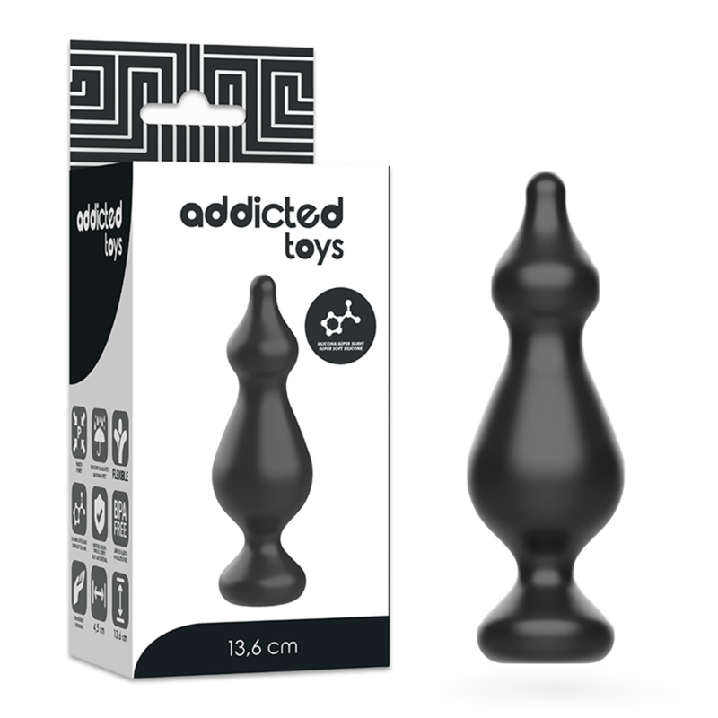 Plug sessuale anale 13.6 cm nero di Addicted Toys