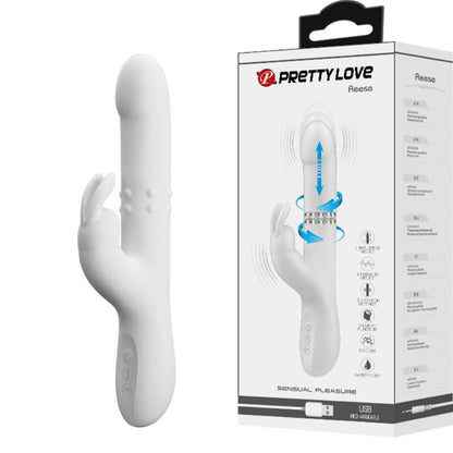 Vibratore Reese con rotazione argento di Pretty Love