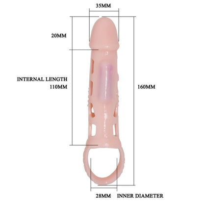 Copertura estensore del pene Harrison con vibrazione e cinturino 13.5 cm di Pretty Love, immagine 7