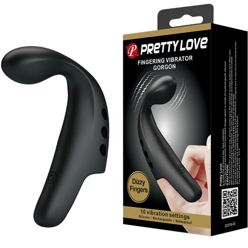 Vibratore Ditale Gorgon nero di Pretty Love