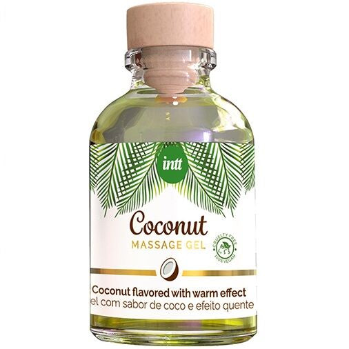 Gel da massaggio vegano al gusto di cocco ed effetto riscaldante di INTT