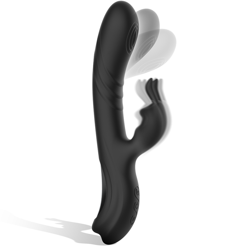 Stimolatore coniglio in silicone ricaricabile Jamie nero di Black&silver, immagine 2