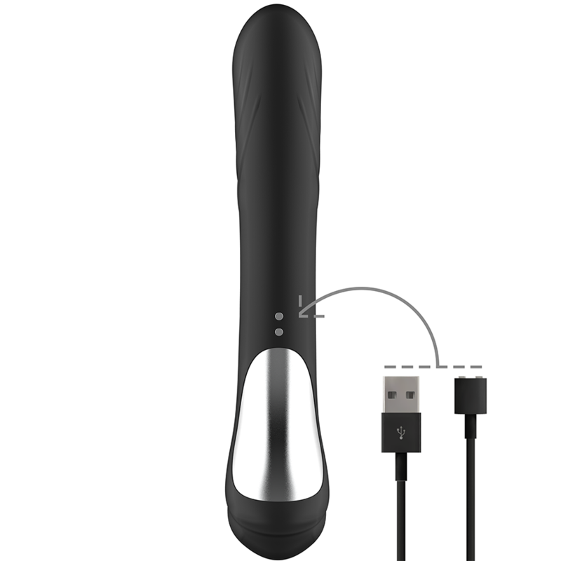 Stimolatore coniglio in silicone ricaricabile Jamie nero di Black&silver, immagine 4