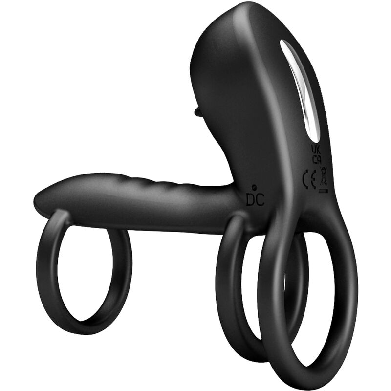 Guaina per pene Jammy 12 vibrazioni con lingua in silicone ricaricabile di Pretty Love, immagine 2