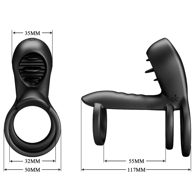 Guaina per pene Jammy 12 vibrazioni con lingua in silicone ricaricabile di Pretty Love, immagine 8