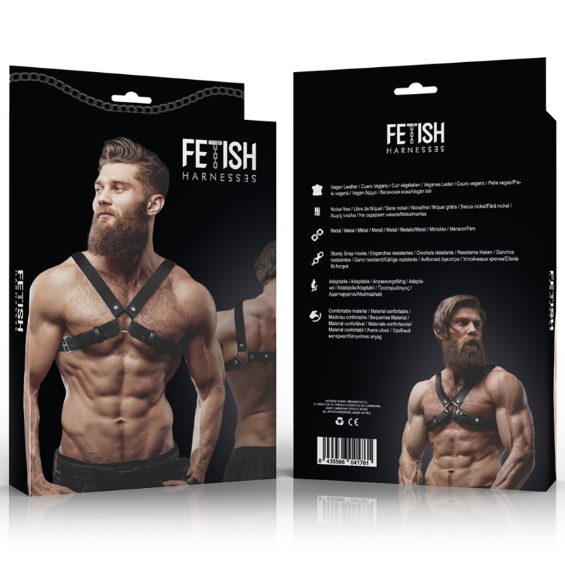 Imbracatura regolabile in ecopelle per uomo con incrocio per Bulldog di Fetish Submissive Attitude, immagine 5