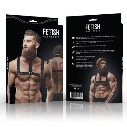 Imbracatura regolabile in ecopelle con collana per uomo di Fetish Submissive Attitudine, immagine 6