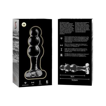 Plug anale modello 1 vetro borosilicato trasparente 10.5 cm Ø 3 cm di Nebula Series By Ibiza, immagine 5