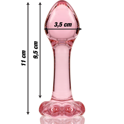 Plug anale Modello 2 vetro borosilicato rosa 11 cm Ø 3.5 cm di Nebula Series By Ibiza, immagine 3