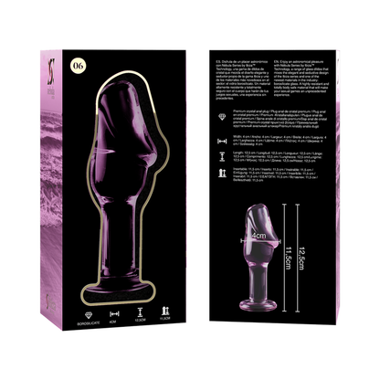 Plug anale Modello 6 vetro borosilicato rosa 12.5 cm Ø 4 cm di Nebula Series By Ibiza, immagine 5