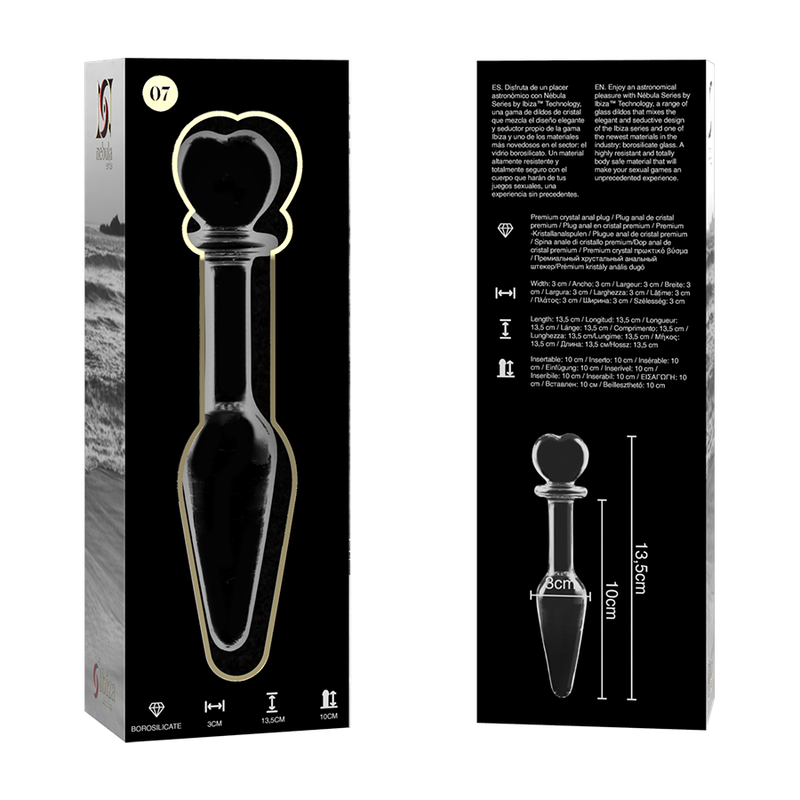 Plug anale Modello 7 vetro borosilicato trasparente 13.5 cm Ø 3 cm di Nebula Series By Ibiza, immagine 6