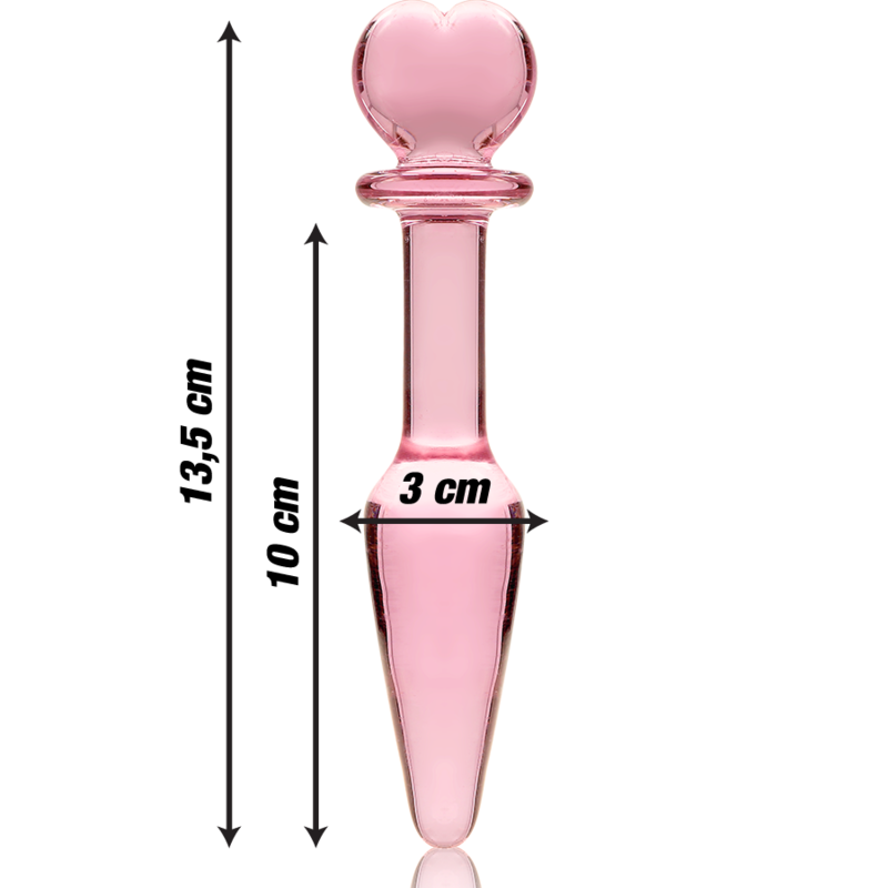 Plug anale Modello 7 vetro borosilicato rosa 13.5 cm Ø 3 cm di Nebula Series By Ibiza, immagine 3