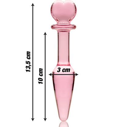 Plug anale Modello 7 vetro borosilicato rosa 13.5 cm Ø 3 cm di Nebula Series By Ibiza, immagine 3
