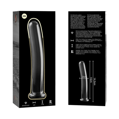 Dildo in vetro Modello 8 borosilicato trasparente 14.5 cm Ø 2 cm di Nebula Series By Ibiza, immagine 6