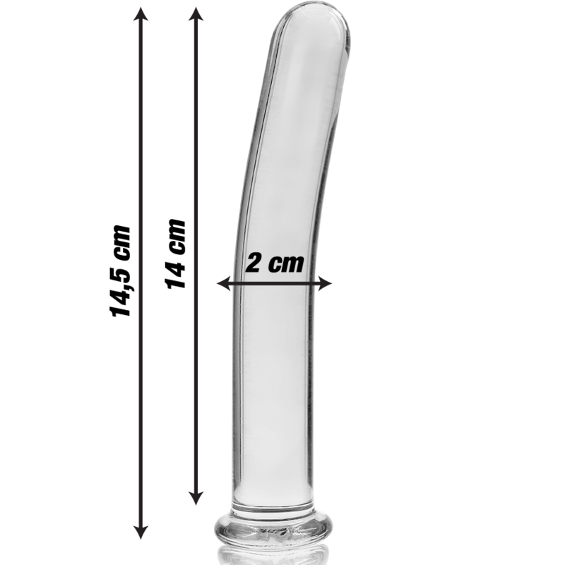 Dildo in vetro Modello 8 borosilicato trasparente 14.5 cm Ø 2 cm di Nebula Series By Ibiza, immagine 3