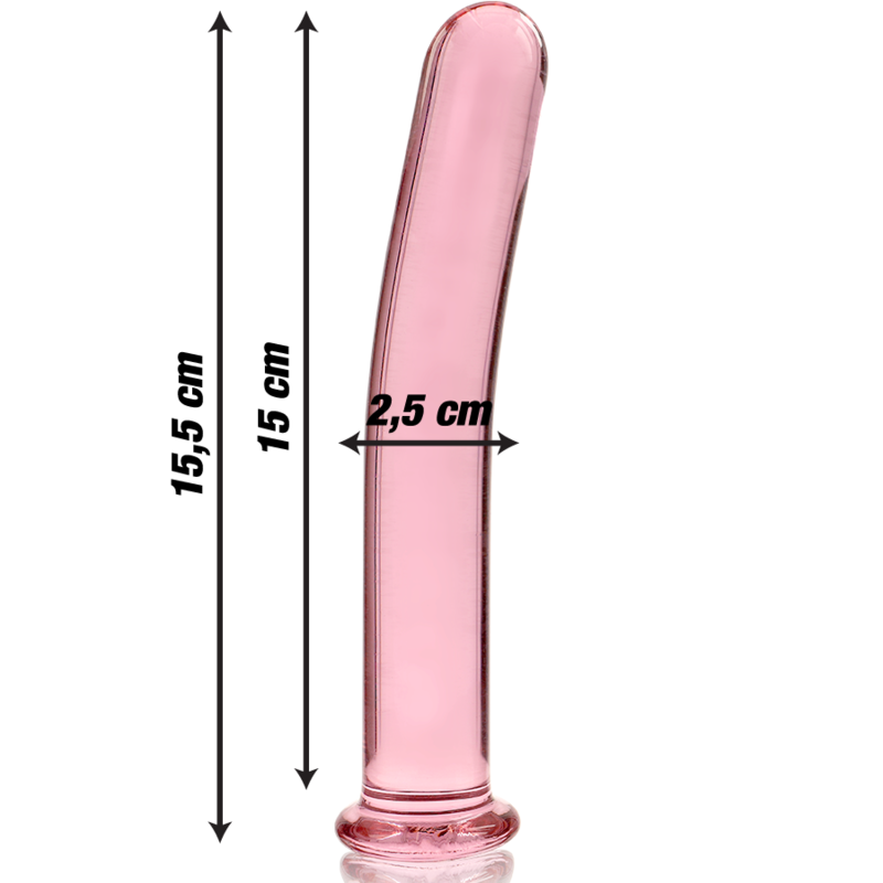 Dildo in vetro Modello 9 borosilicato rosa 15.5 cm Ø 2.5 cm di Nebula Series By Ibiza, immagine 3