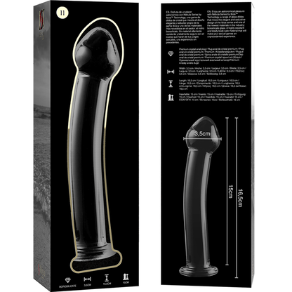Dildo in vetro Modello 11 borosilicato trasparente 16 cm Ø 3 cm di Nebula Series By Ibiza, immagine 5
