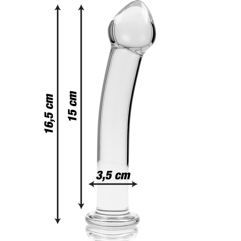 Dildo in vetro Modello 11 borosilicato trasparente 16 cm Ø 3 cm di Nebula Series By Ibiza, immagine 3