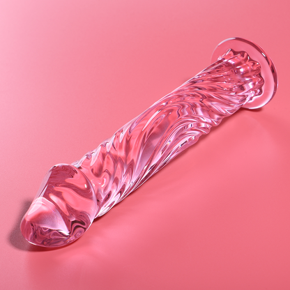 NEBULA SERIES BY IBIZA - MODELLO 12 DILDO IN VETRO BOROSILICATO ROSA 17 CM -O- 3.5 CM